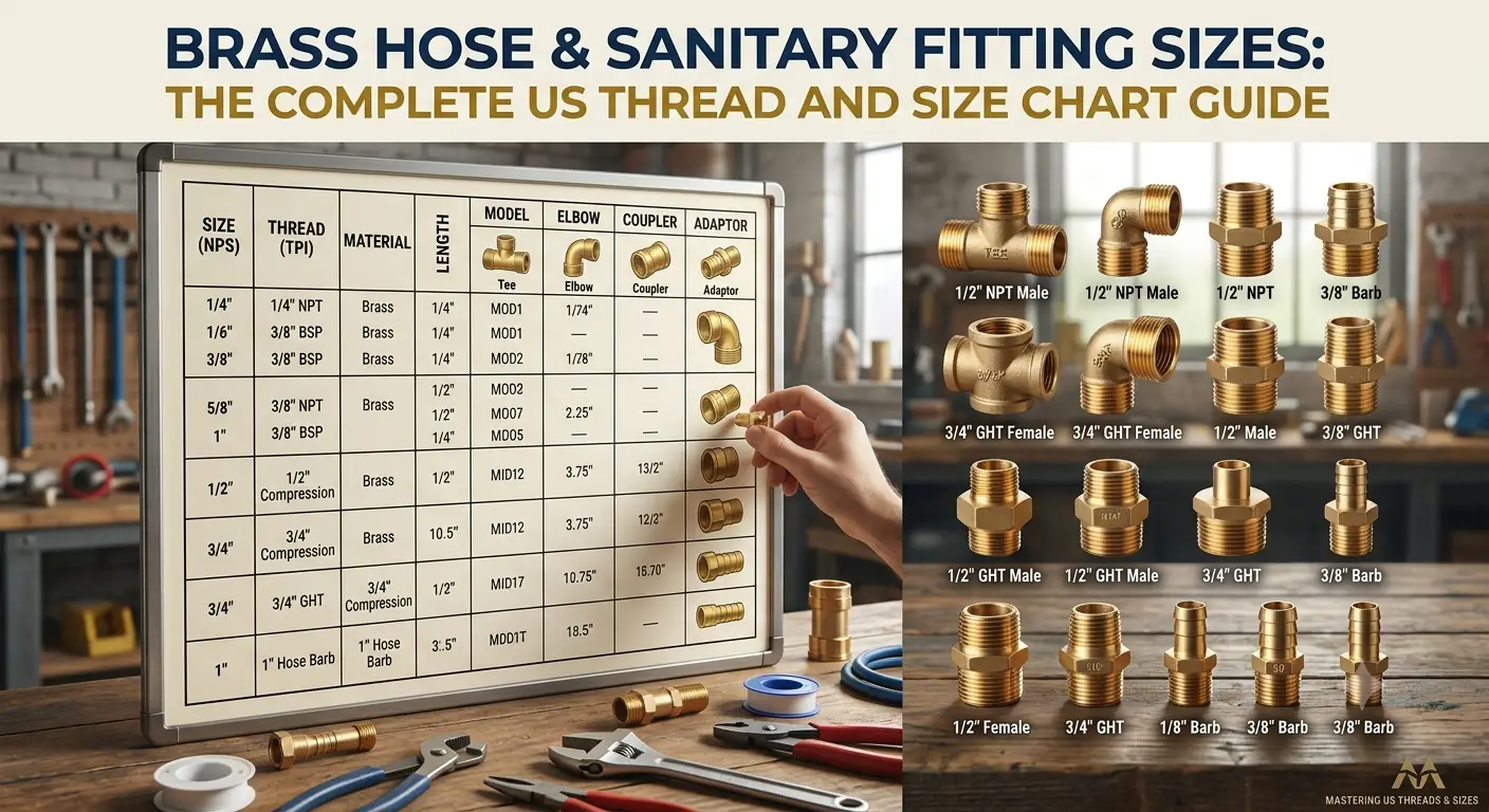 Brass Hose & Sanitary Fitting Sizes: The Complete US Thread and Size Chart Guide